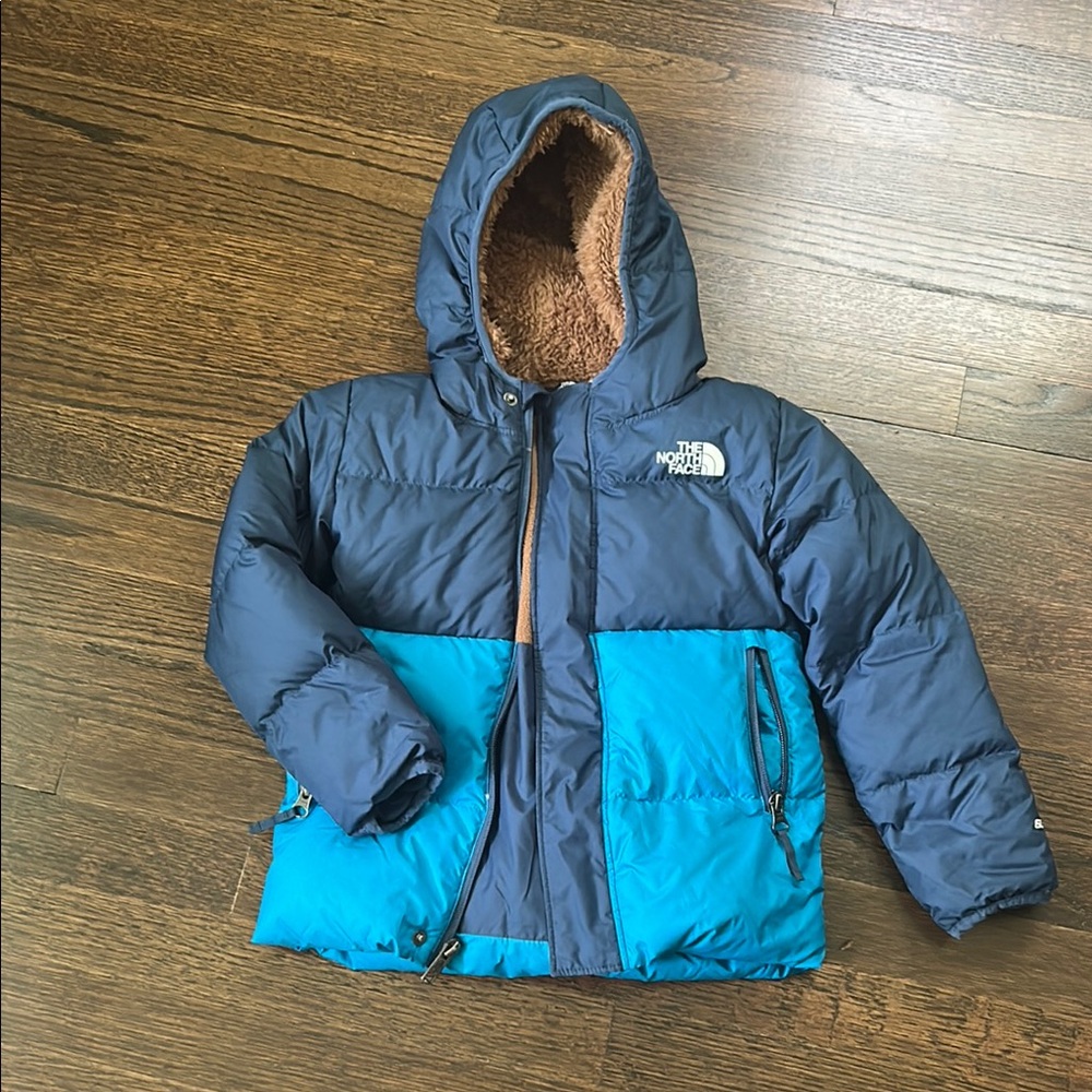 The North Face Navy and Teal Hooded Jacket